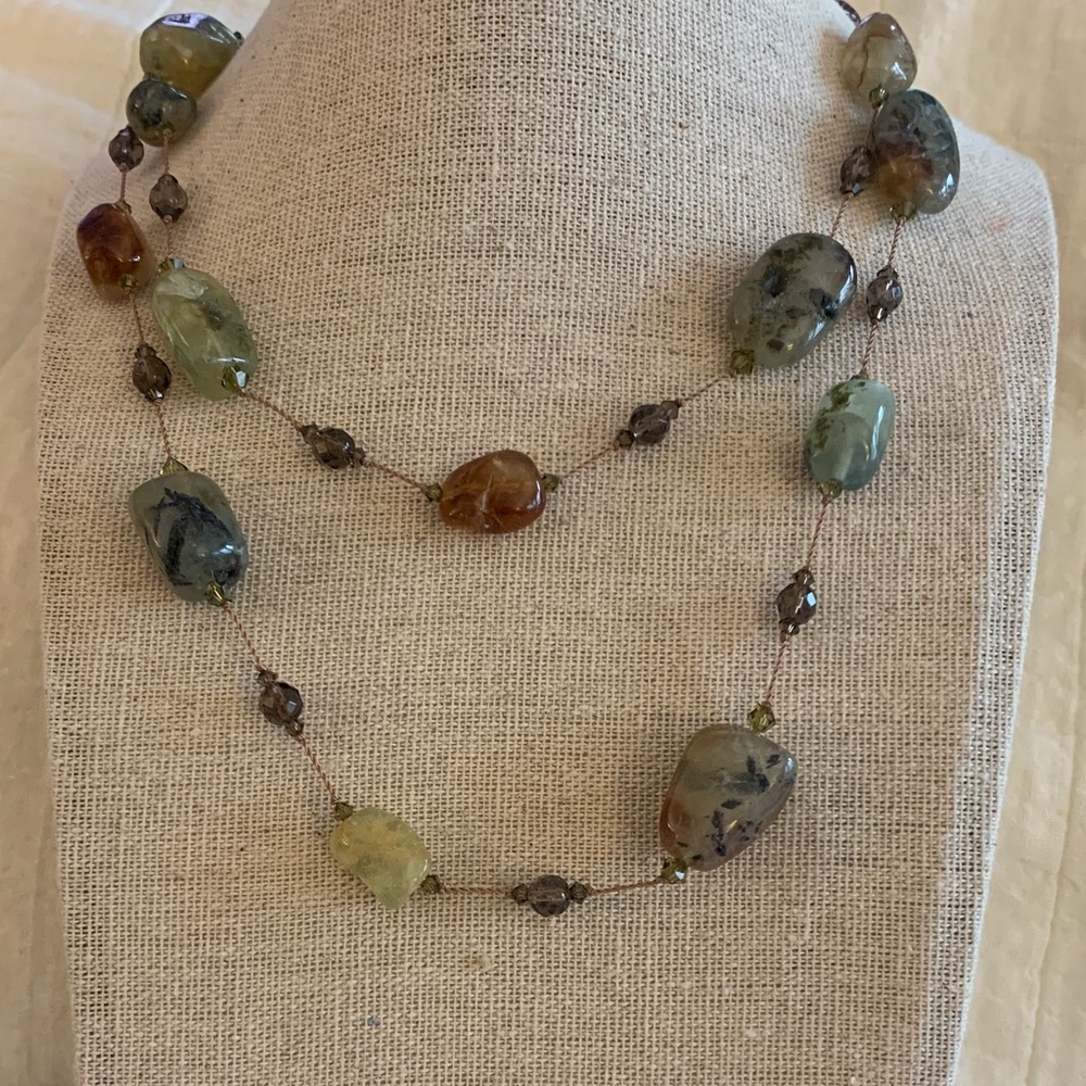Artisan Gemstone Necklace with Earthy Tones